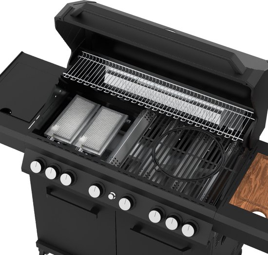 Grill Guru Burner 6 - Gasbarbecue - 4x hoofdbrander - 2x infrarood - 1x zijbrander - 1x achterbrander -Zwart van Merkloos — afbeelding 3