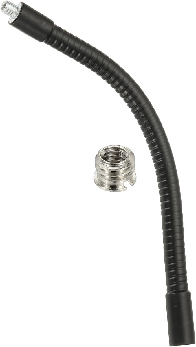 8" Gooseneck 1/4"-20 Female to Male Thread - Metal Universele Slang - Flexibele Arm - Gooseneck Tube Extensie Houder met Verminderende Schroeven voor Actiecamera - Telefoon - Microfoon