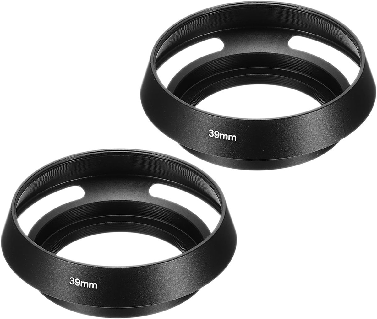39mm Lens Cap - 2pcs Standard Ventilated Matte Surface - Anti-Reflective Inner Hollow Lens Hood voor Universele Camera Lens - Zwart