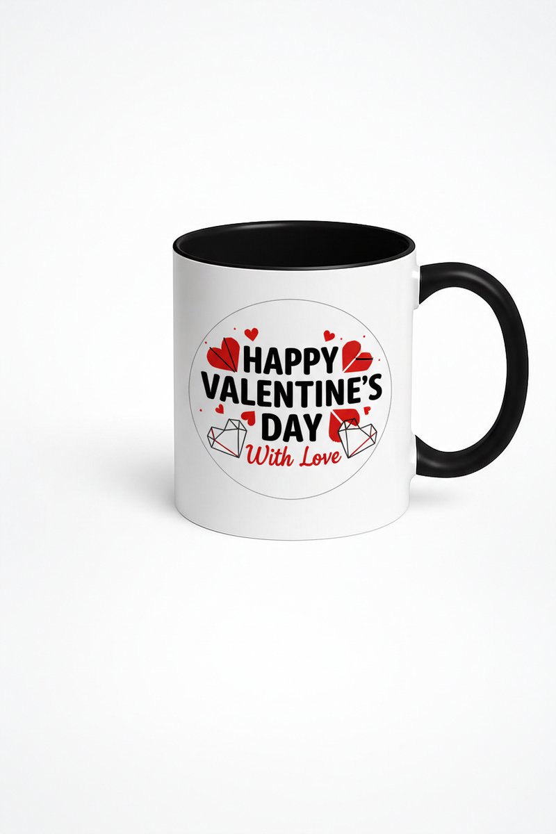 Valentijnsdag Mok 'Happy Valentine's Day With Love' - Romantisch Cadeau voor Valentijn