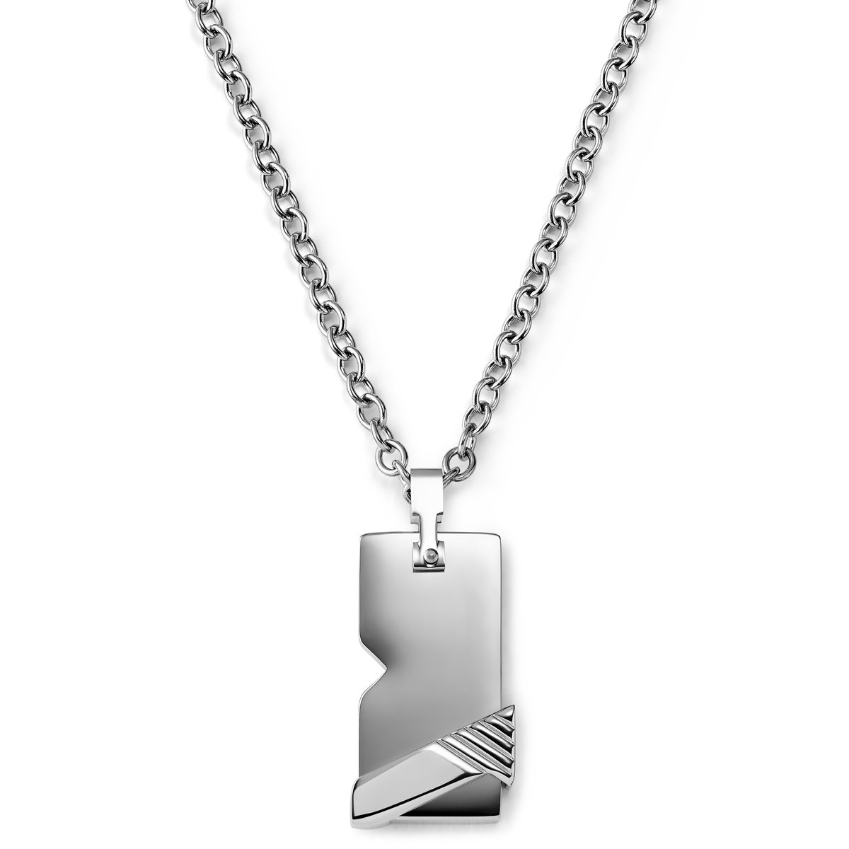 Moderne Zilverkleurige Dogtagketting