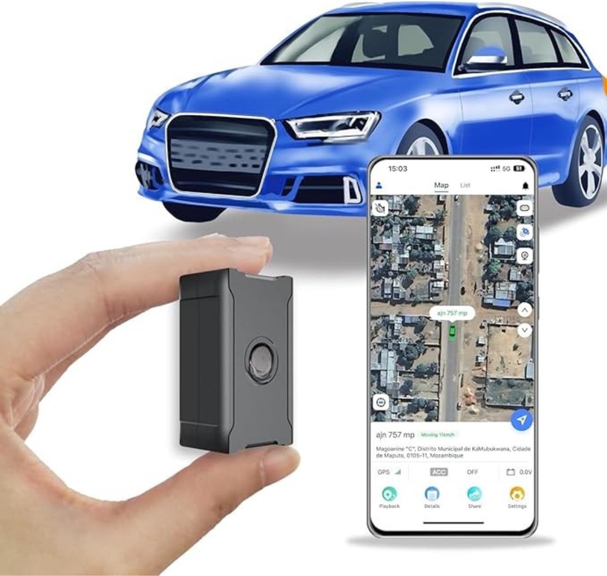 Quvo® GPS Tracker auto - GPS Tracker - GPS Trackers - Zwart - 13cm x 10cm x 5cm