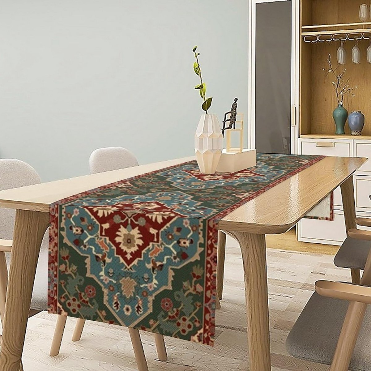 Rustieke Linnen Tafelloper voor Keuken en Eettafel - Vintage Boho Stijl