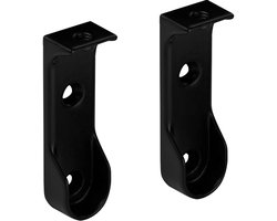 SOTECH 1 paar kaststanghouders 30 x 15 mm (zijdelingse montage onder het frame) metaal zwart gecoat voor ovale kledingstangen Garderobe stang