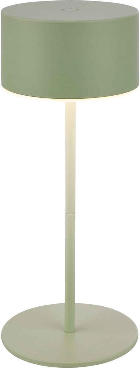 BRILONER Kira - Tafellamp oplaadbaar - dimbaar - met touchfunctie - warm wit licht - binnen en buiten - in hoogte verstelbaar - Ø8 x 19 cm - saliegroen