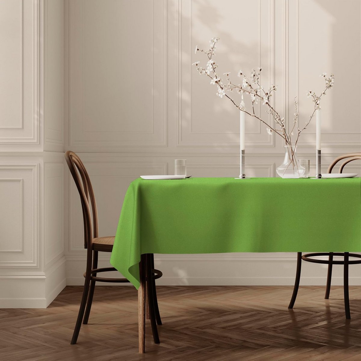 Rechthoekig Tafelkleed Polyester Groen 150x250 cm Onderhoudsvriendelijk