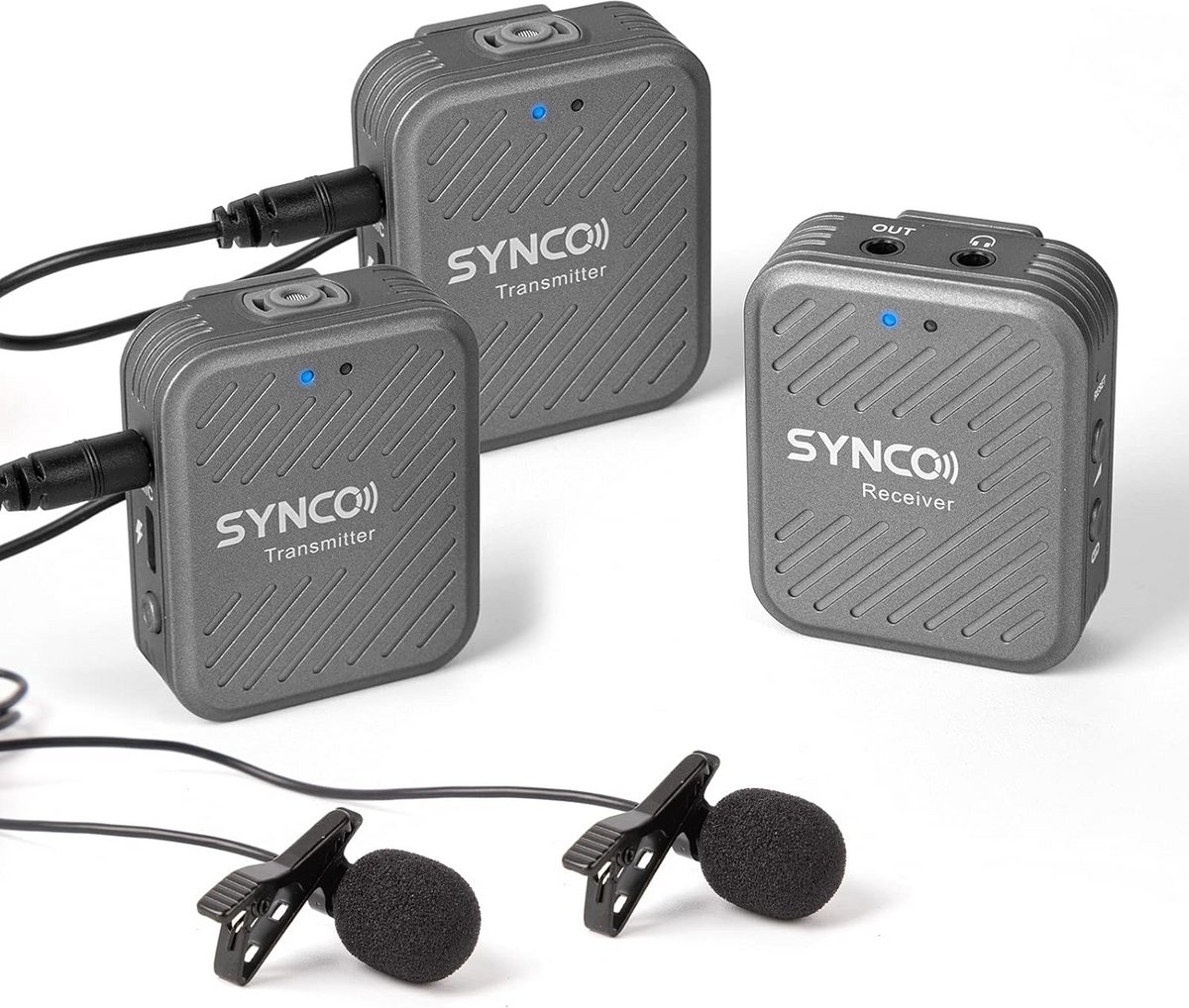 Draadloos Lavalier Microfoon Systeem 2.4GHz met 2 Zenders en 1 Ontvanger voor Camera en Smartphone