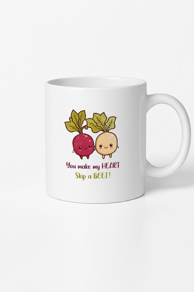 Mok 'You Make My Heart Skip a Beet!' - Grappig Bieten Liefdes Cadeau - Perfect voor Valentijn & Meer