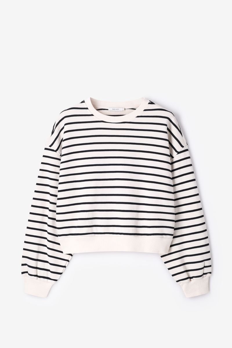 Sissy-Boy - Witte gestreepte oversized sweater