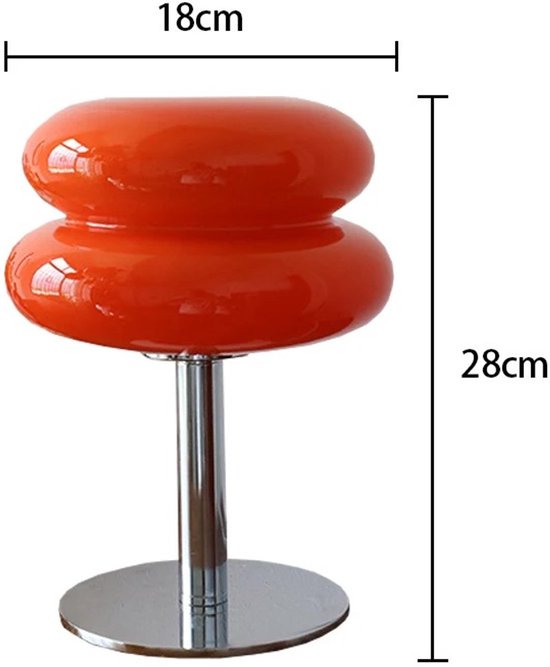 Lila Home Macaron Tafellamp van Glas – Dimbare Sfeerlamp met LED, Oogvriendelijk Nachtlampje voor Woonkamer en Slaapkamer