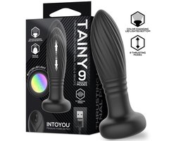 IY Tainy - Stotende Buttplug met Ledverlichting en Afstandsbediening - Zwart