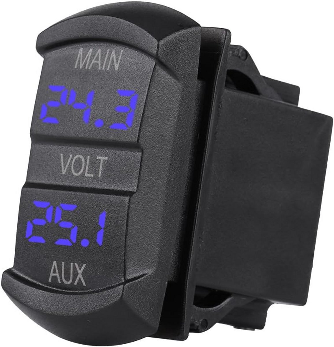 Digitale Dubbele Voltmeter voor Auto, Camper en Quad met Blauwe LED-Display