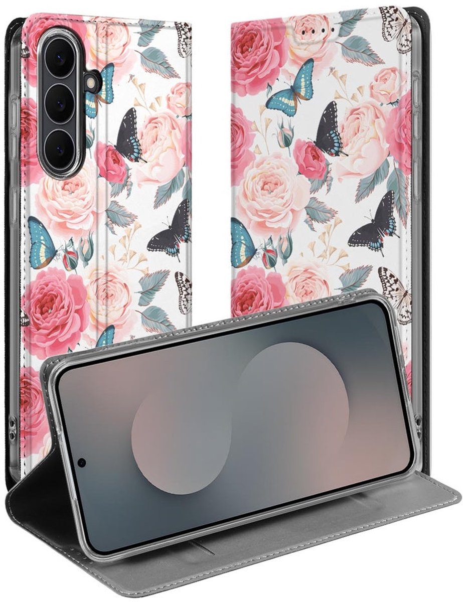 Samsung Galaxy S25FE Flip Style Cover Butterfly Roses
