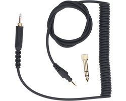 Vervangende audiokabel voor DJ-hoofdtelefoon met 3,5 mm/6,35 mm stekker naar 2,5 mm stekker - veer upgradekabel (1,2 m-2 m) - voor HDJ-CUE1, HDJ-CUE1BT, HDJ-X5, HDJ-X7, HDJ-S7 - professionele geluidskwaliteit.