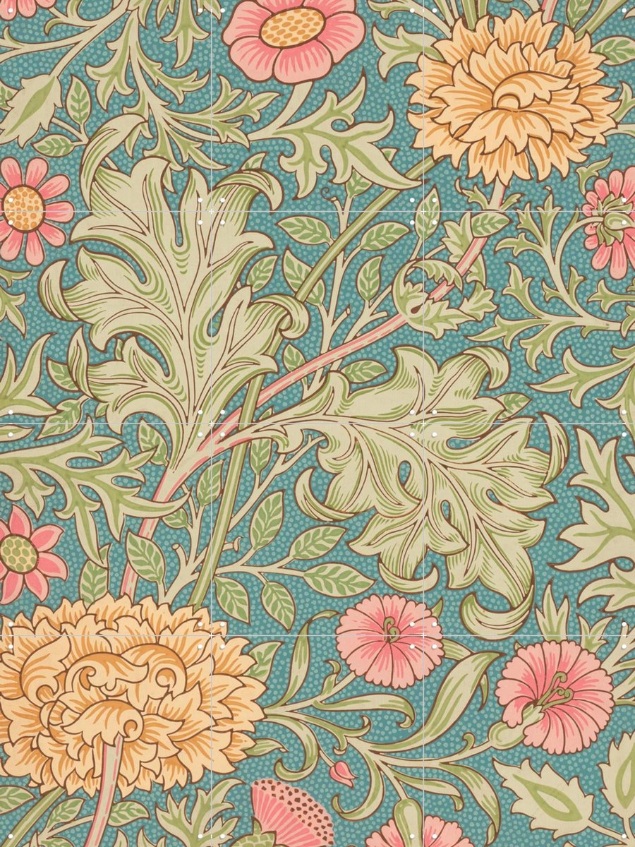 IXXI Double Bough blue, William Morris & Victoria and Albert Museum - 60 x 80 cm - Gratis ophangtool - Grote wanddecoratie en posters - Illustraties