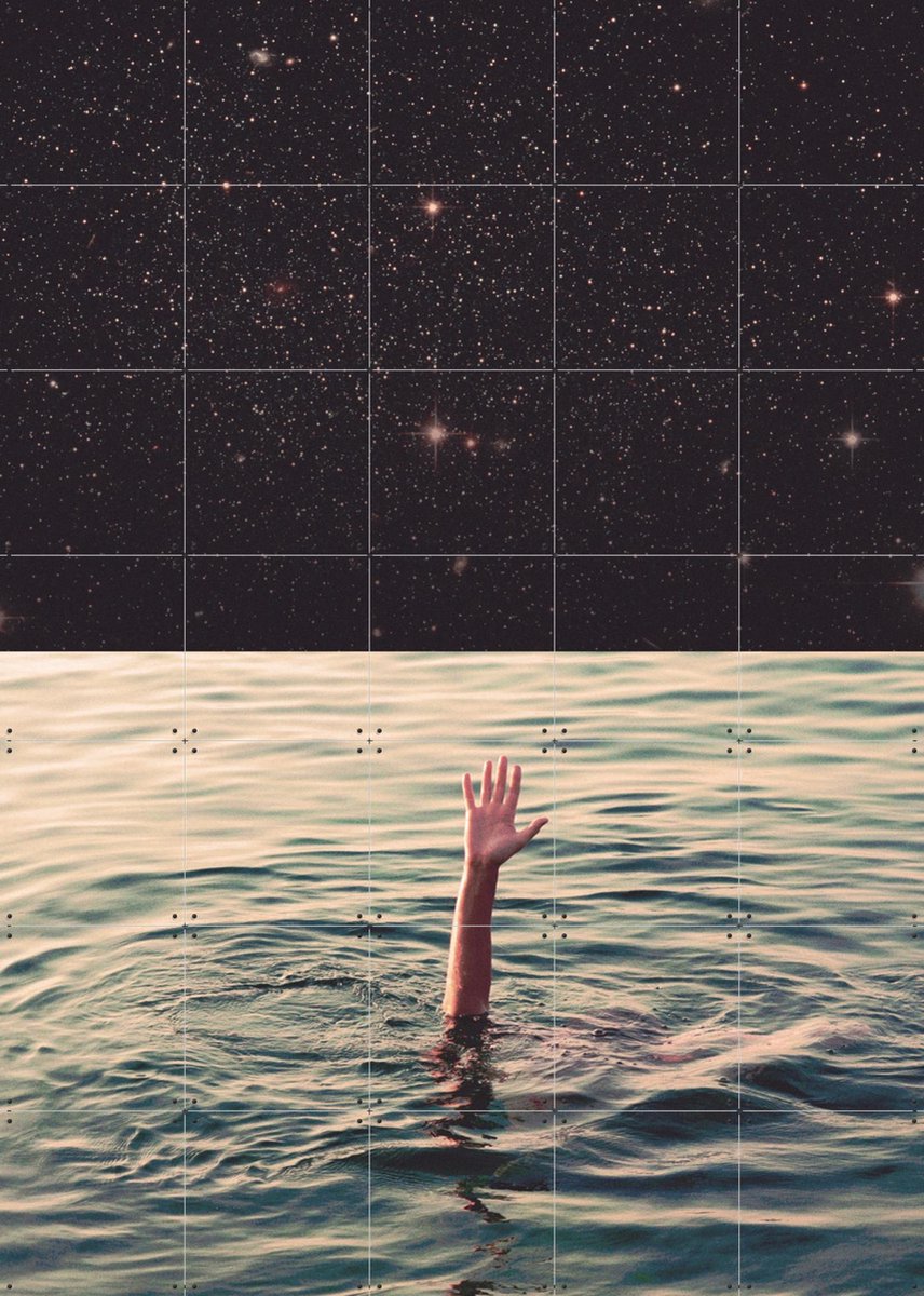 IXXI Drowned in Space, Fran Rodriguez - 100 x 140 cm - Gratis ophangtool - Grote wanddecoratie en posters - Surrealisme, Fotografie, Mancave