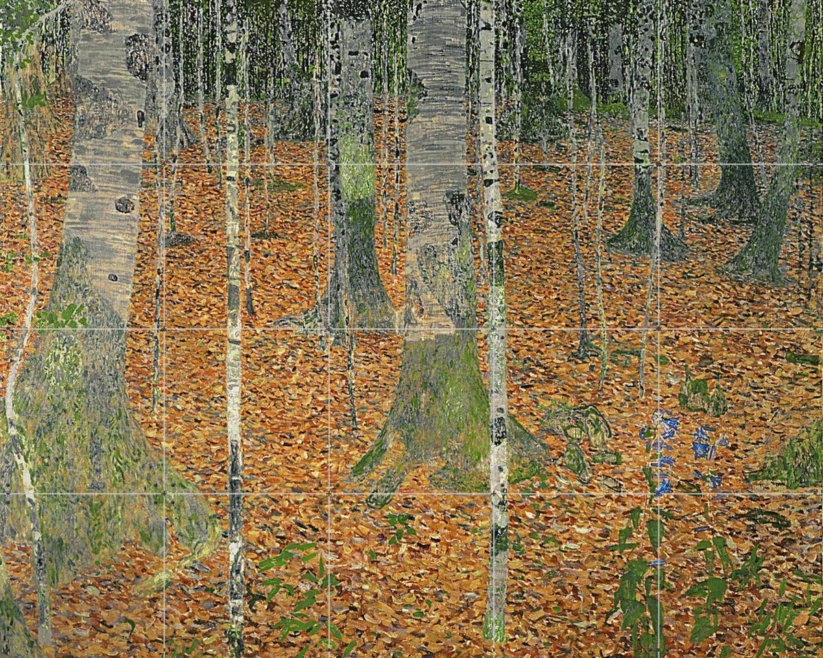IXXI The Birch Wood, Gustav Klimt & Bridgeman Images - 100 x 80 cm - Gratis ophangtool - Grote wanddecoratie en posters - Art Nouveau, Impressionisme