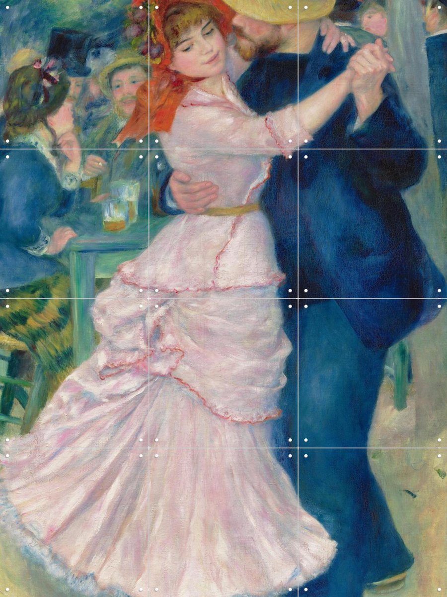 IXXI Dance at Bougival, Pierre-Auguste Renoir & Museum of Fine Arts Boston - 60 x 80 cm - Gratis ophangtool - Grote wanddecoratie en posters -