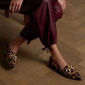 Manfield - Femme - Mocassins panthère en daim avec chaîne dorée - Taille 40