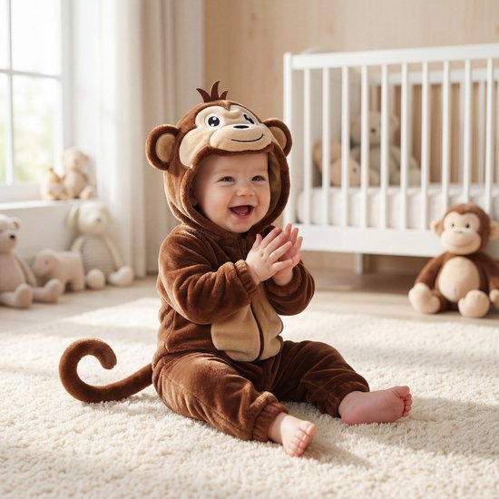 JAXY Body Bébé - Barboteuses Barboteuses - Pyjama Bébé - Costume Bébé - Déguisements Bébé - Costume Bébé - Combinaison Hiver Bébé - Barboteuse Bébé - Combinaison Ski Bébé - Bébé Déguisements Bébé - 12-18 Mois - Singe