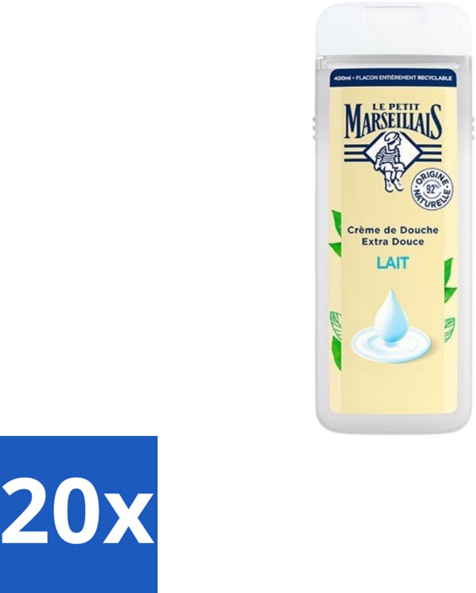 Le Petit Marseillais – Douchecrème – Lait – 400 ml - Bulkverpakking - 20 stuks