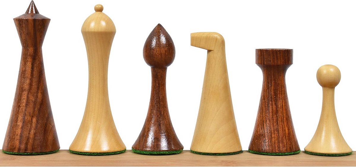 Exclusieve Schaakstukken Set 3,6 inch - Gewogen Houten Stukken (Zonder Bord)