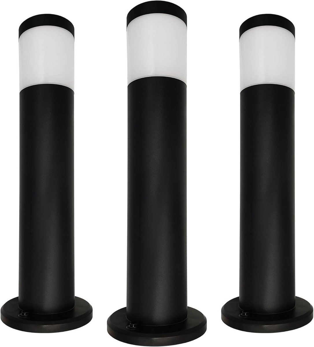 Set van 3 CCT LED Buitenlampen Staand Zwart 57cm IP65 Verstelbaar Wit Licht