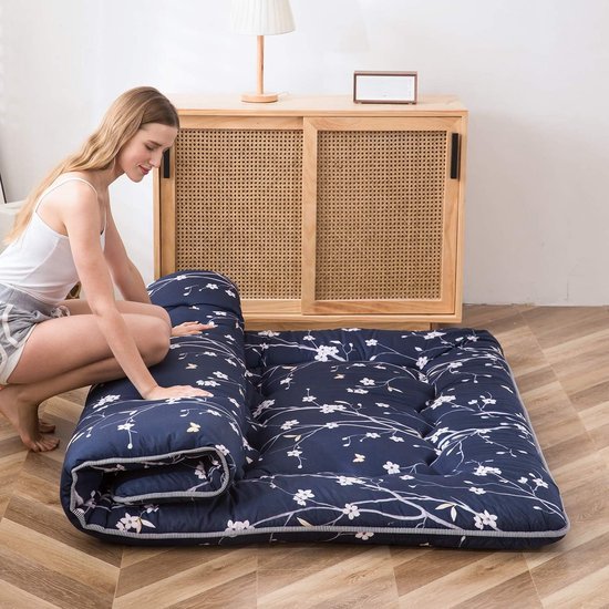 Opvouwbaar Japans Vloermatras Futon - Tweepersoons Gastenbed en Camping Lounger — afbeelding 3