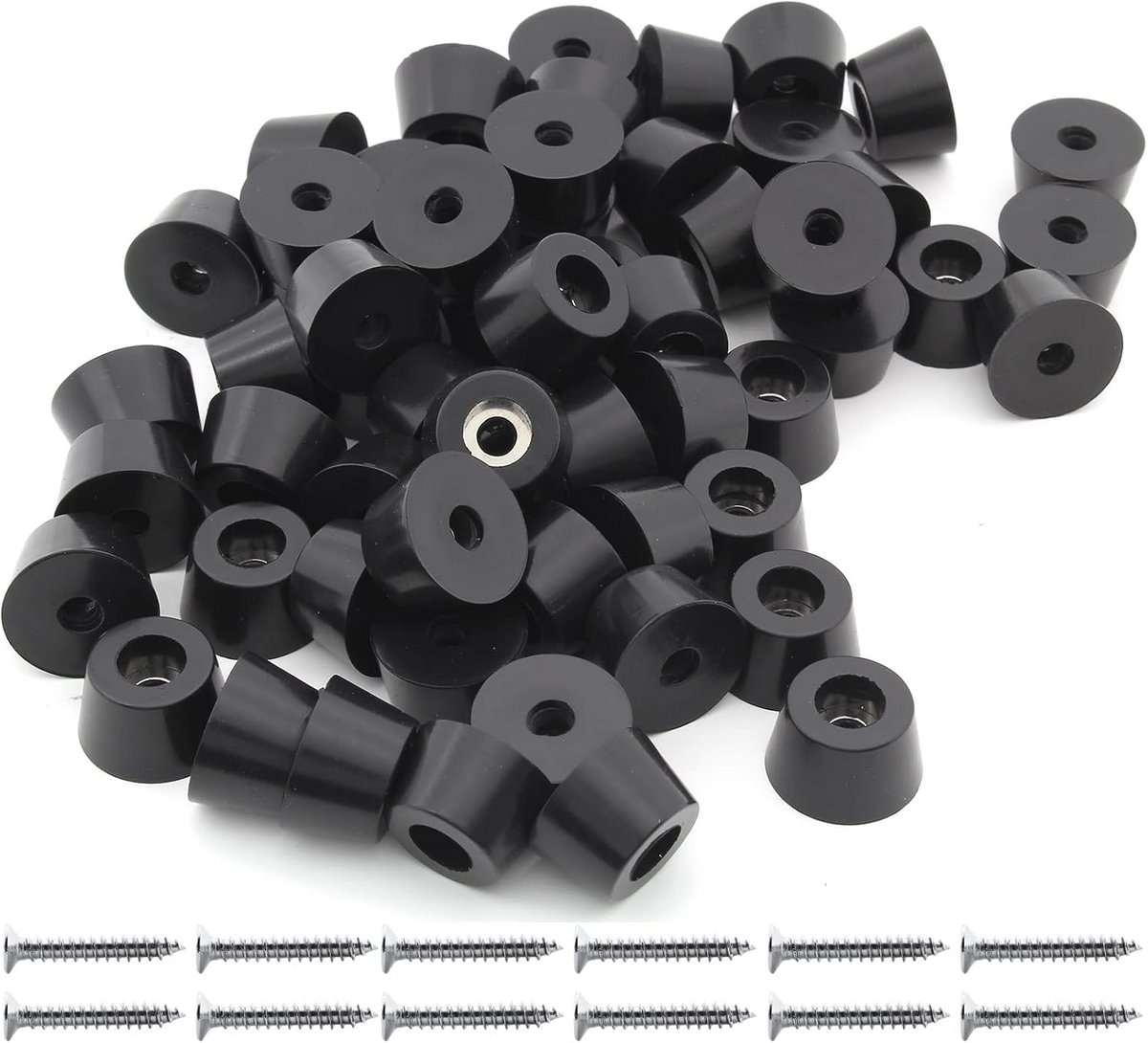 60 Stuks Ronde Rubberen Voetjes Antislip 19mm voor Meubels en Elektronica