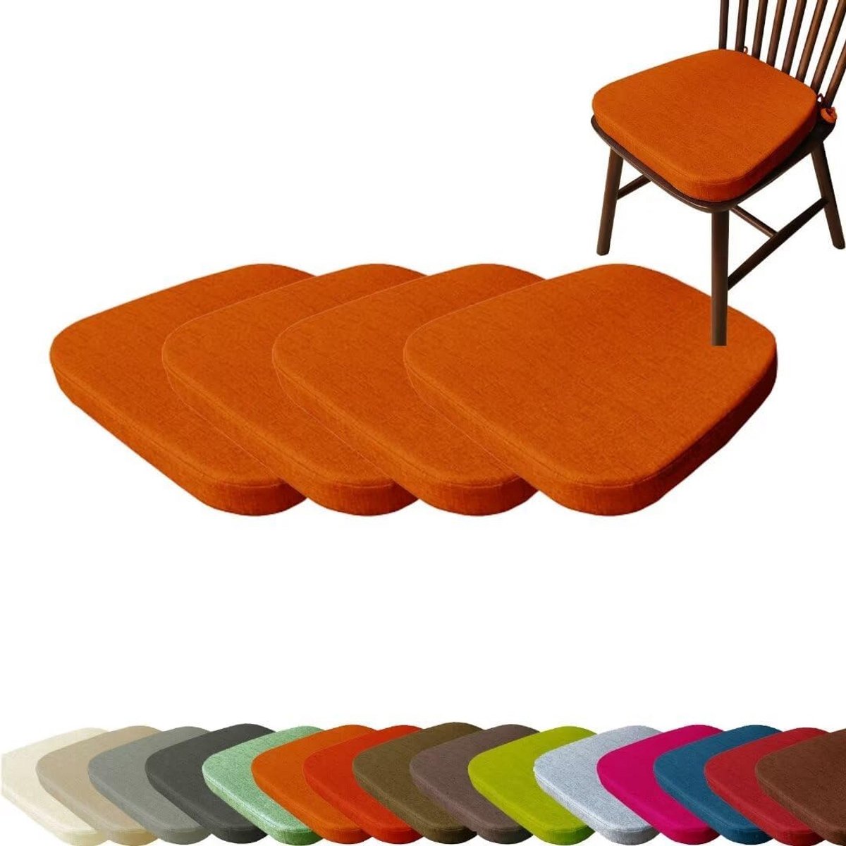 Set van 4 Zitkussens met Antislip – Comfortabel & Wasbaar voor Binnen en Buiten