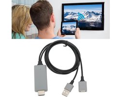 USB naar HDMI digitale AV-adapterkabel - Geschikt voor IOS en Android - HDTV-adapter voor smartphones en tablets - Tv, monitor, projector - Zwart
