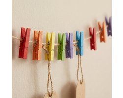 Mini Knijpers Gekleurd - 30 Mini Knijpertjes - Knijpertjes voor Kaarten of Foto's