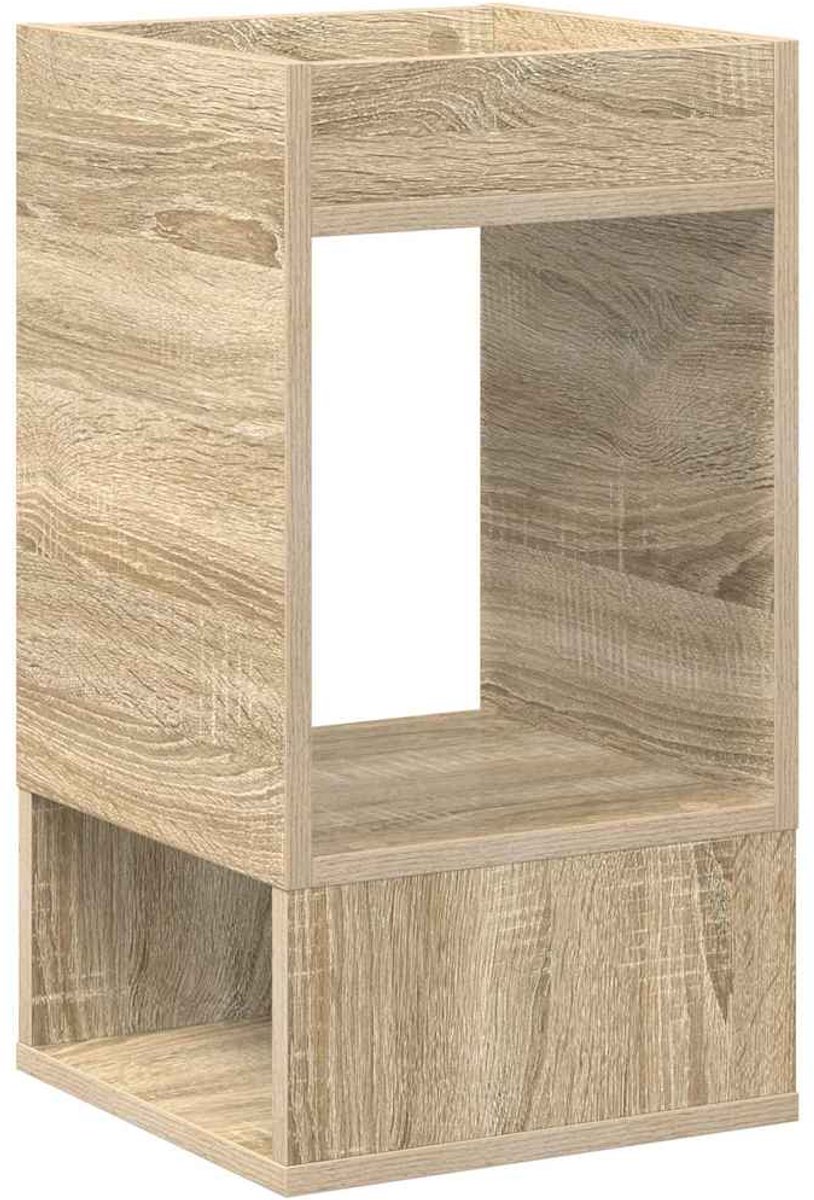 vidaXL Bijzettafel - Sonoma - Eik - 30 - x - 30 - x - 56 - cm - Bewerkt - hout Sonoma eiken