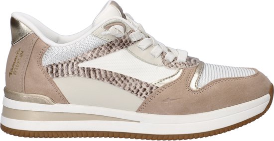 Tamaris Womens Tamaris Comfort Damen Sneaker Flach Mit Schnürsenkeln Mit ReißverschlussSneaker, Beige Glam, 38 EU Tamaris Womens Tamaris Comfort Damen Sneaker Flach Mit Schnürsenkeln Mit ReißverschlussSneaker, Beige Glam, 38 EU