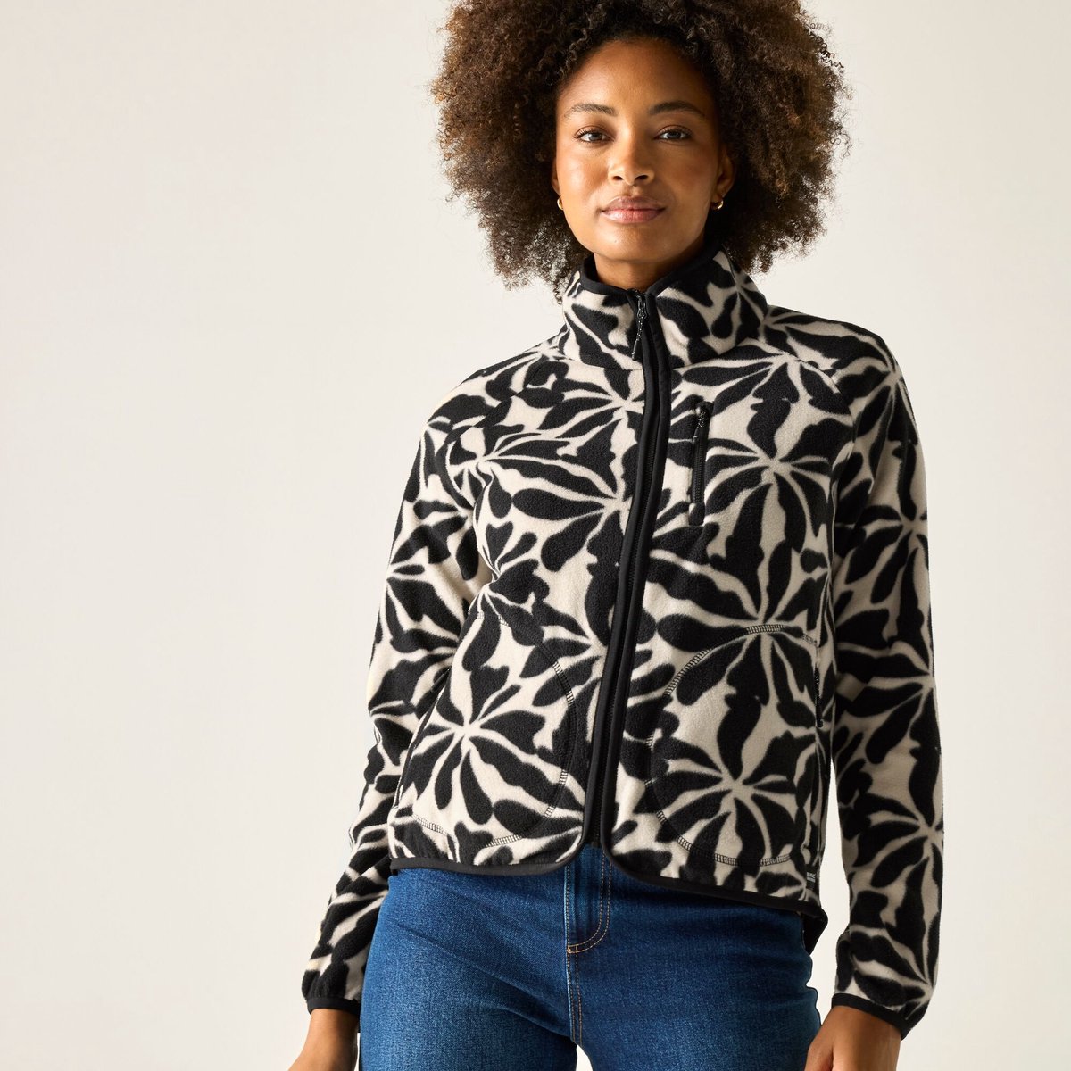Dames Frankie Microfleece met volledige ritssluiting Beige