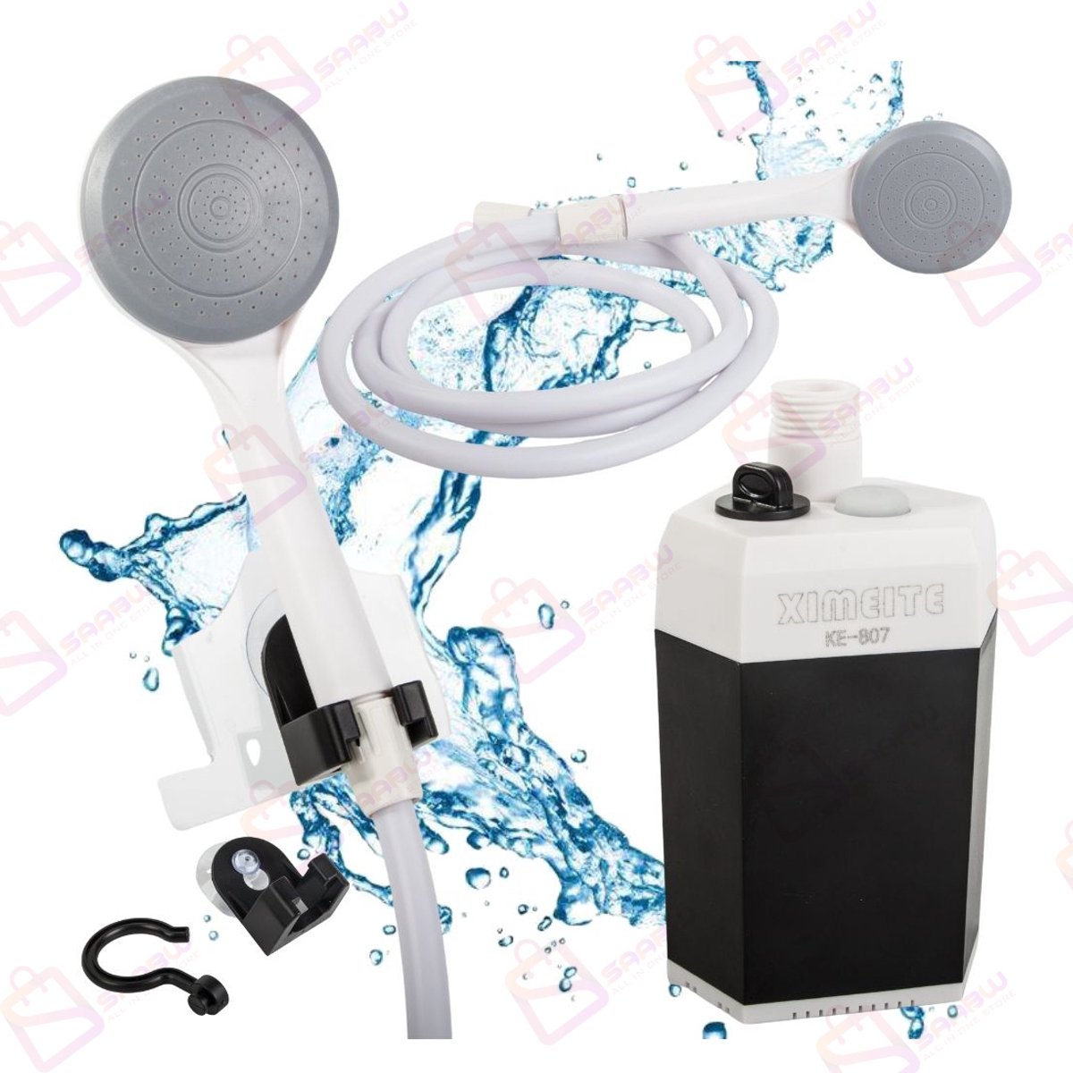 Draagbare Elektrische Reisdouche met Accupomp – Comfortabele Campingdouche voor Auto & Outdoor–Draagbare Elektrische Douchepomp – Kamperen – Camping Douche – Reisdouche – Douche voor huisdier – Opgewaardeerde draagbare douche – Buitendouche – 73286