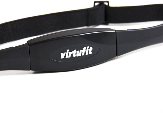 Zwarte VirtuFit hartslagmeter borstband met witte opdruk