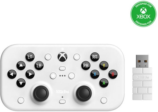 8Bitdo Lite SE Wit RF/USB Gamepad Analoog/digitaal Xbox One, Xbox Series S, Xbox Series X