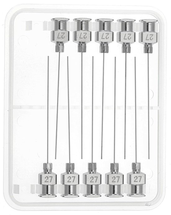 Beveled Dispenser Needle 27g - 10pcs - 1.5 Inch - Liquid Dispenser Needle - RVS met Lure Lock voor Vullen van Vloeibare Inkt en Lijm — afbeelding 2