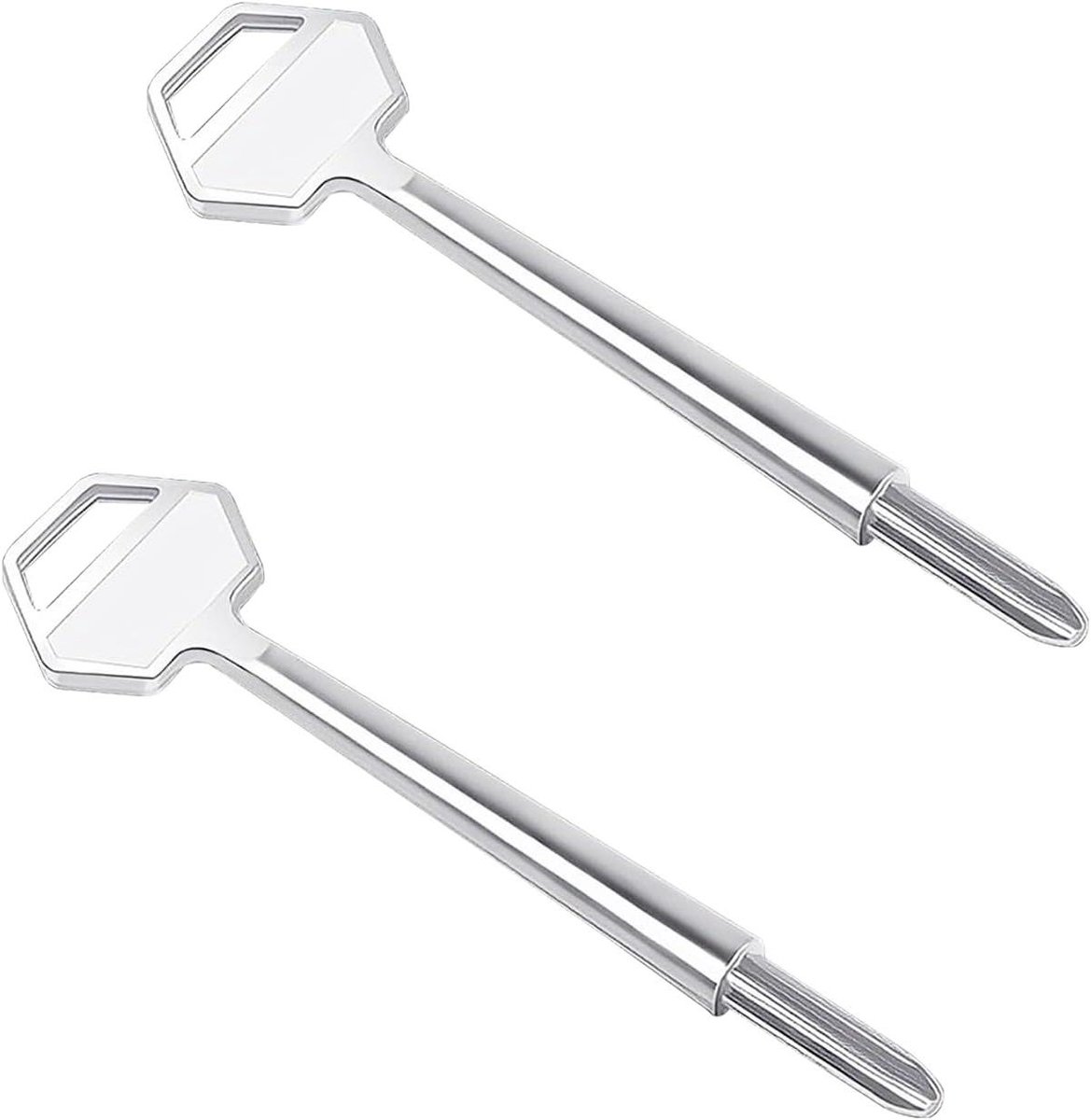 MK Stoer -Universele Deurbeveiliging - Rack Boutsleutel - Raamsleutel - Zinklegering Stersleutel - Slotboutsleutel - Deuren en Ramen - Sleutellengte 106mm - Geschikt voor - 2 stuks - Zinklegering - Sloten