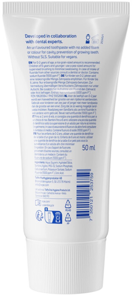 TePe Tandpasta Daily Baby - 3 x 50 ml - Voordeelverpakking