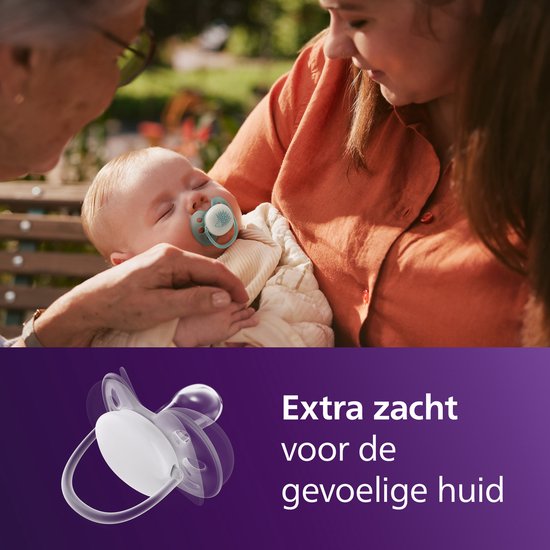 Philips Avent Ultra Soft Nighttime - 0 tot 6 maanden - Glow-in-the-dark fopspeen - 4pack -SCF094/09 van Merkloos — afbeelding 2