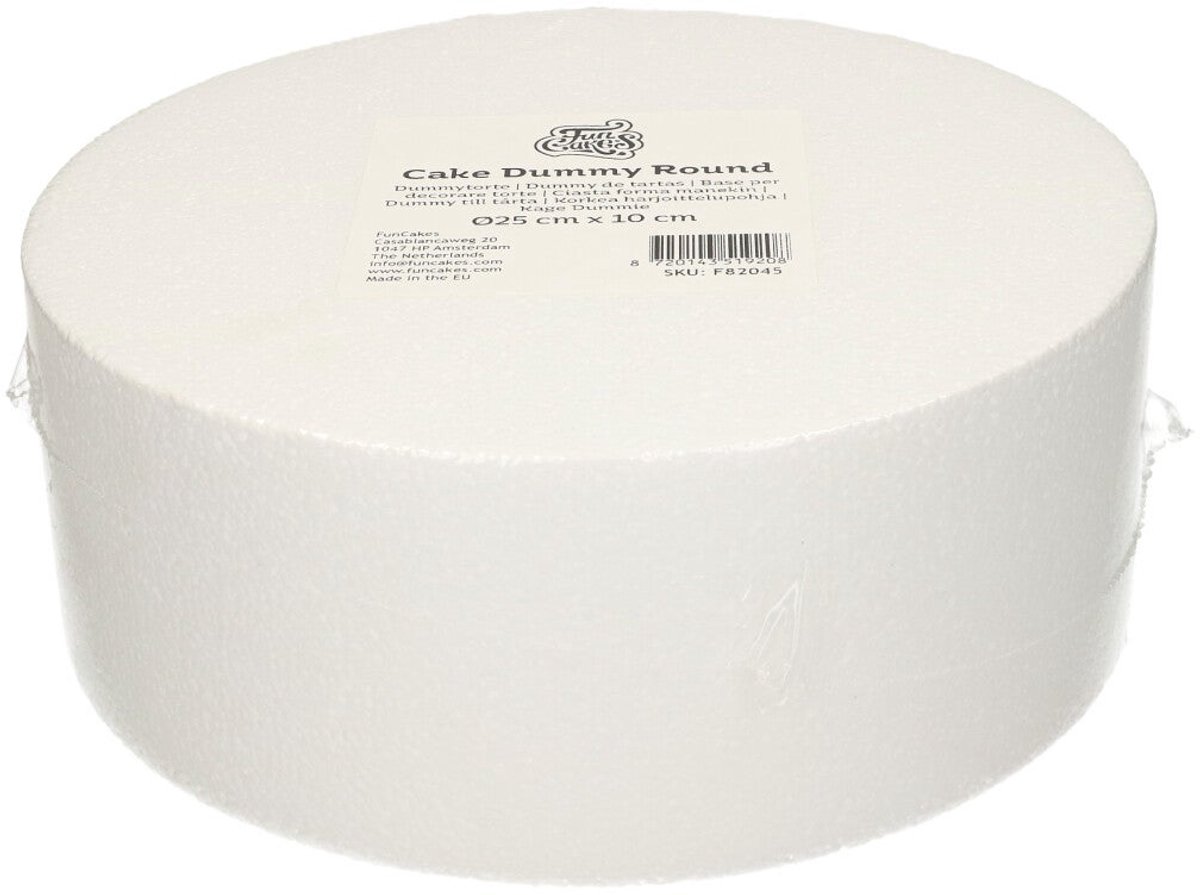 FunCakes Taart Dummy - Piepschuim Blok - Rond - Ø25 cm x 10 cm