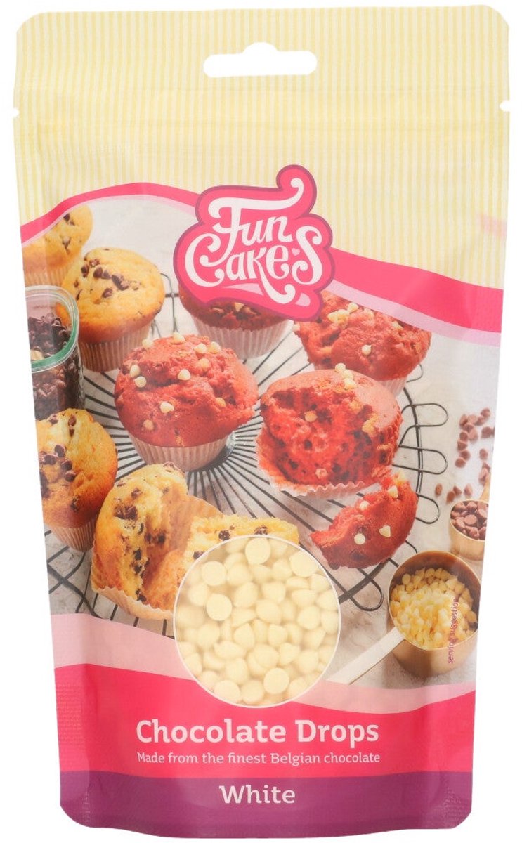 FunCakes Chocolade Drops - Wit - 350g - Bakvaste Chocolade