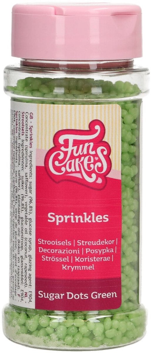 FunCakes Sugar Dots - Groen - 80g - Eetbare Taartdecoratie