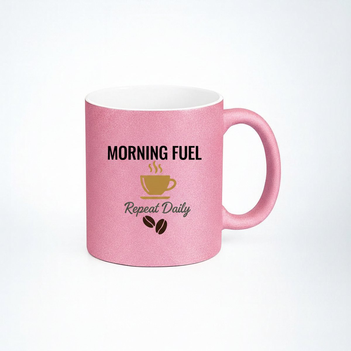 Pink Morning Fuel Koffiemok - Herhaal Dagelijks Design