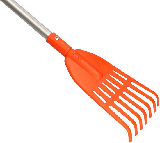KOTARBAU® Bladhark, Tuinhark van Kunststof, 7 Tanden, Oranje- met Aluminium Steel, Gazonhark, Waaierbezem, Lichtgewicht Hark, Stevige Hark, van Merkloos	 — afbeelding 3
