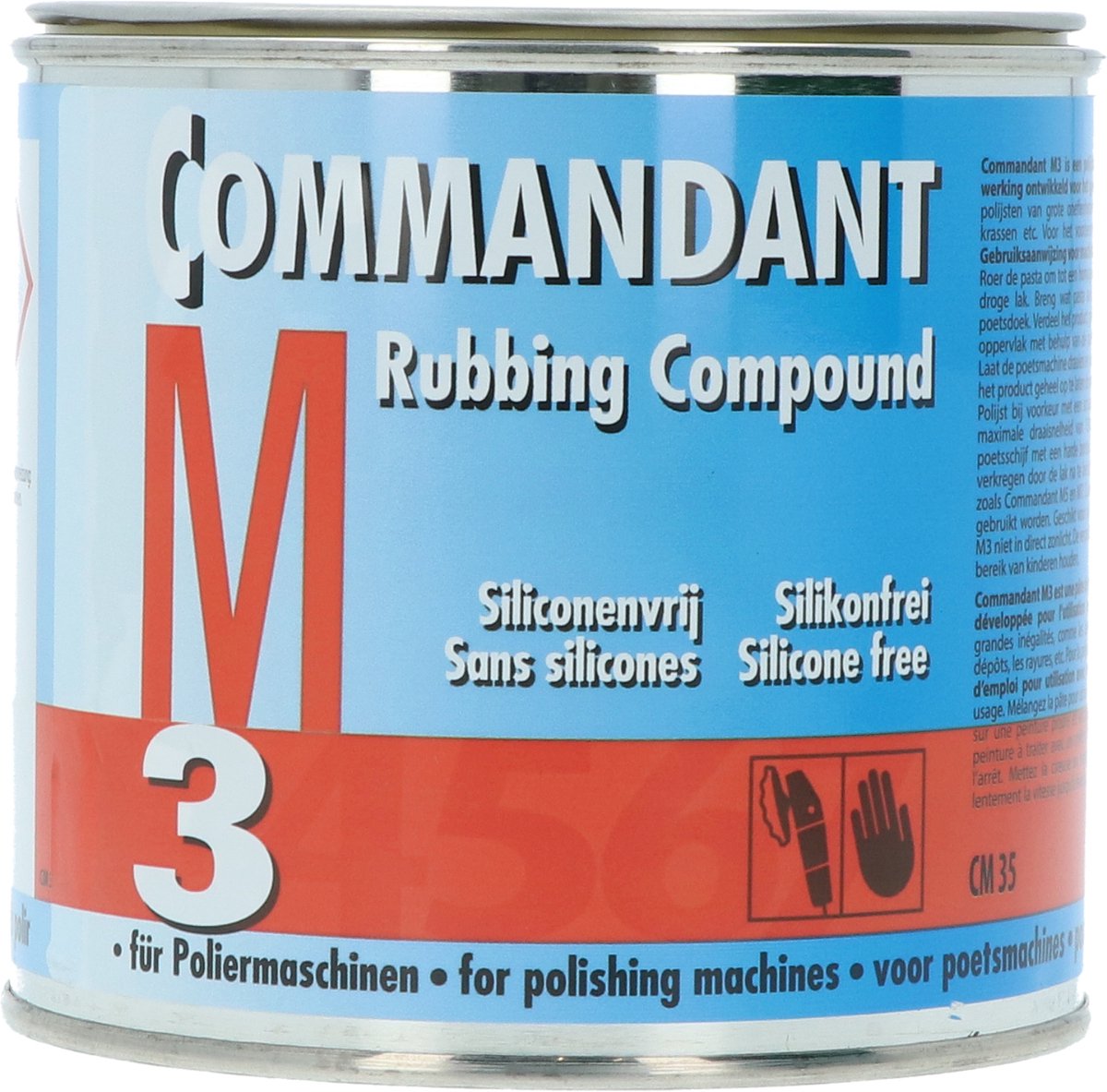 Commandant rubbing compound m3 - polijstpasta - hoge polijstende werking - verwijdert spuitnevel & krassen - voor poetsmachine - siliconenvrij - 500gr