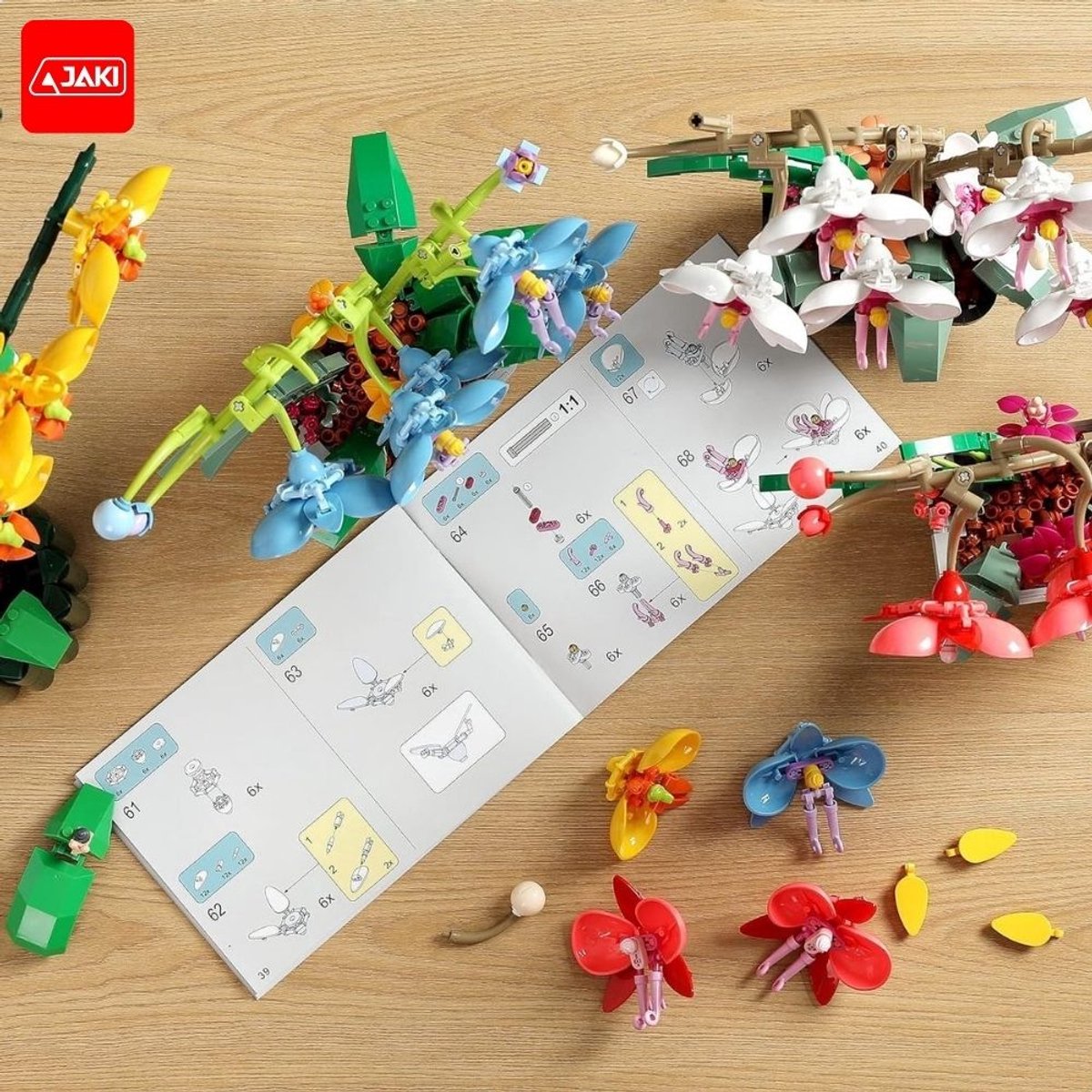 Jaki - Bloemenboeket orchidee | Botanical bloemenpracht orchideeën | Classic Creator STEM speelgoed bonsai bloemen mega bouwpakket compatibel met lego mould king | Icons modelbouw volwassenen | Bloemenpracht Kunstbloemen | 579 bloks — afbeelding 10