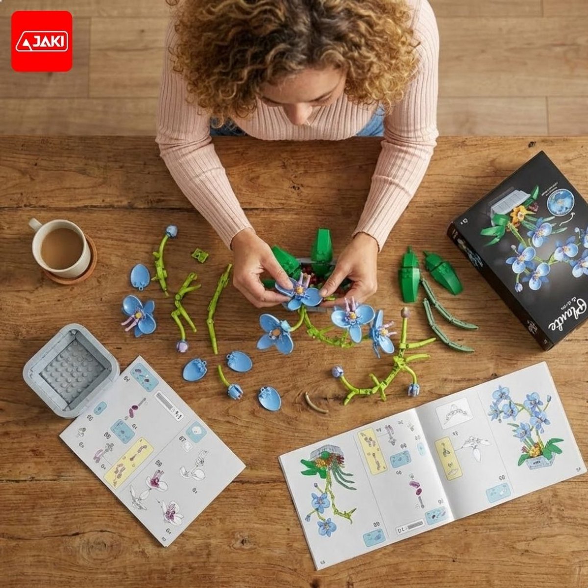 Jaki - Bloemenboeket orchidee | Botanical bloemenpracht orchideeën | Classic Creator STEM speelgoed bonsai bloemen mega bouwpakket compatibel met lego mould king | Icons modelbouw volwassenen | Bloemenpracht Kunstbloemen | 579 bloks — afbeelding 4